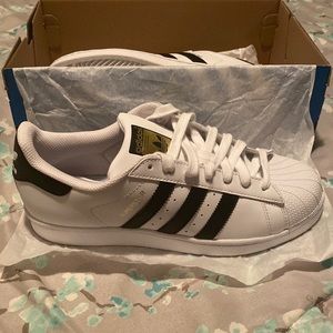 Brand new adidas superstar white and black